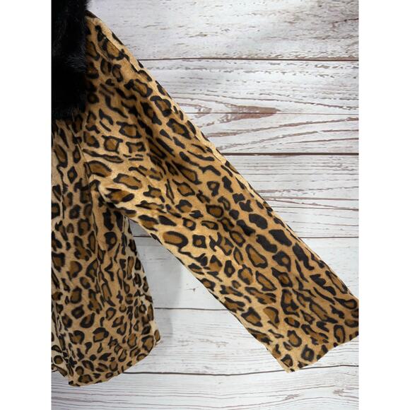 Velvet by Graham & Spencer Leopard Print Faux Fur Coat Jacket Size XS - Picture 5 of 15